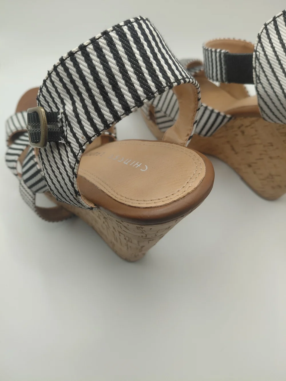 Chinese Laundry Black & White Striped Platform Sandals